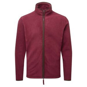 Premier Mens Artisan Fleece Jacket / Burgundy/Brown